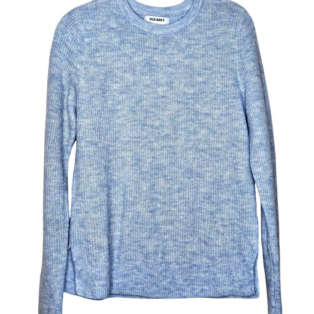 NWT Old Navy Womens Light Blue Sweater S Ribbed Knit Long Sleeve Crewneck Soft A